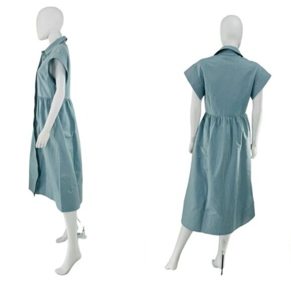 Tuckernuck Chloe Shirt Dress Slate Blue Collared Midi XL NWT - Picture 4 of 7